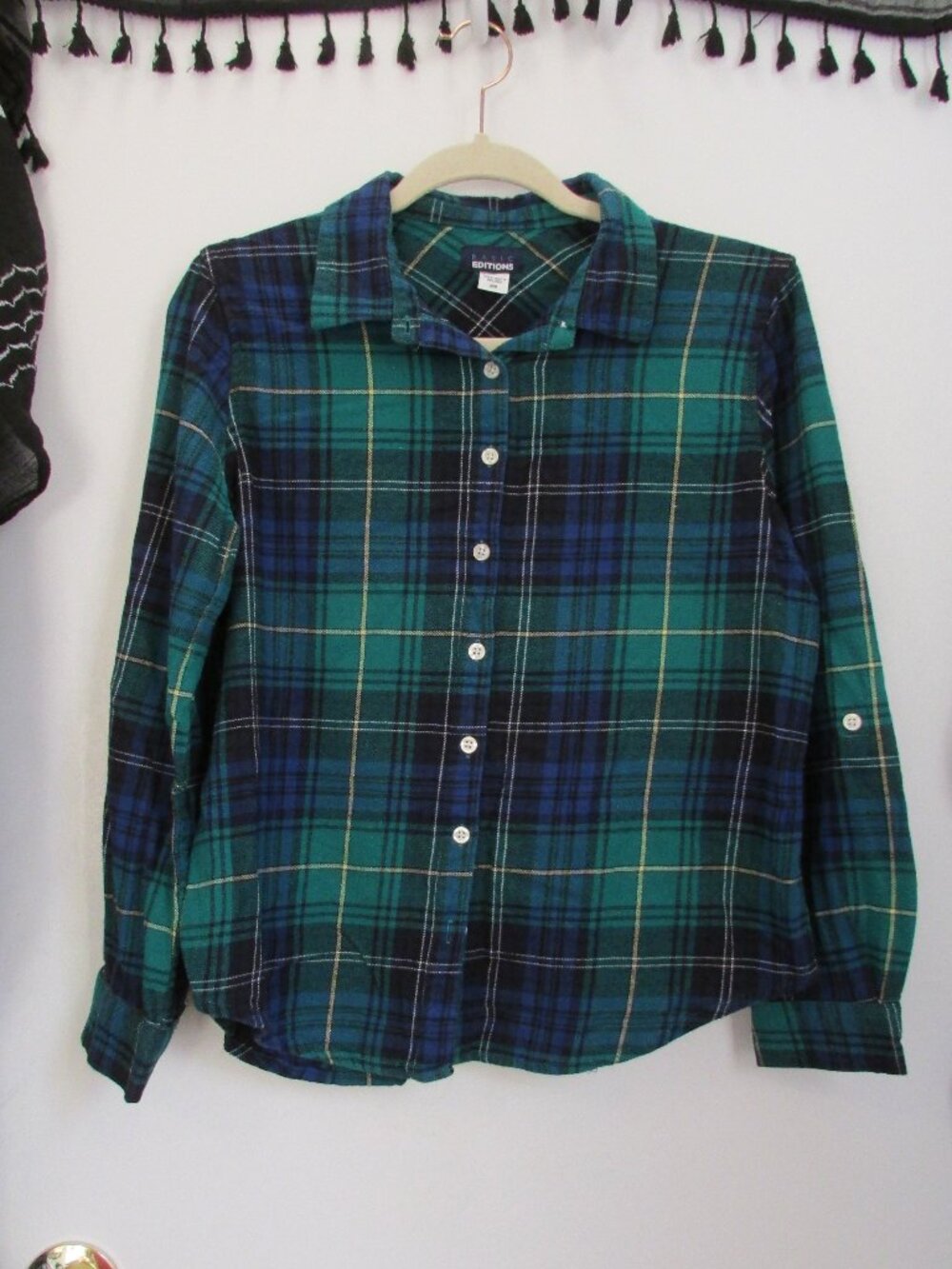Basic Editions Green Plaid Shirt